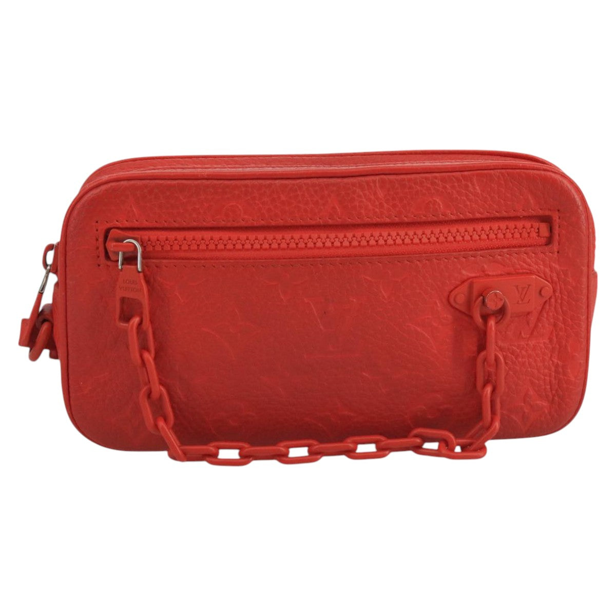 Louis Vuitton Pochette Volga Red Leather Clutch Bag (Pre-Owned)