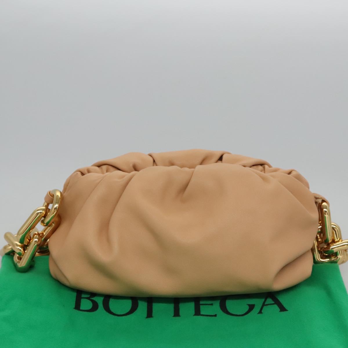 Bottega Veneta Chain Pouch Beige Leather Shoulder Bag (Pre-Owned)