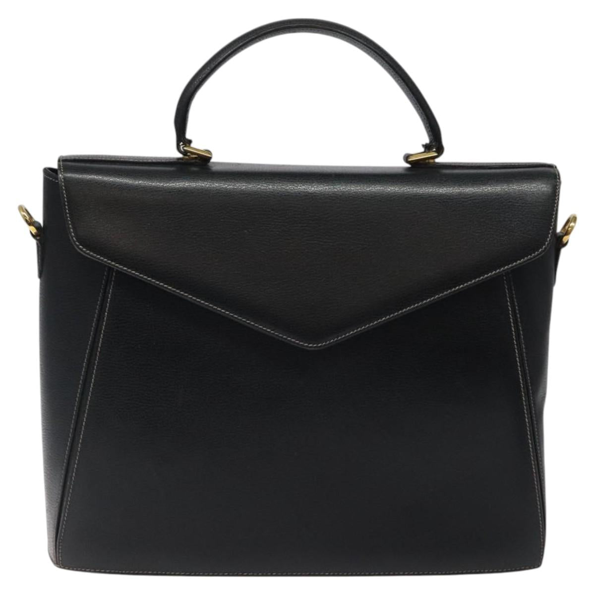 Salvatore Ferragamo Iconic Top Handle Black Leather Briefcase Bag (Pre-Owned)