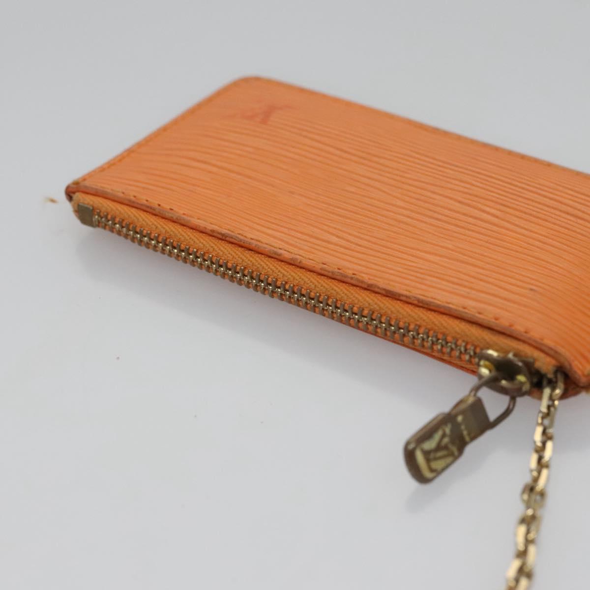 Louis Vuitton Pochette Clés Orange Leather Wallet (Pre-Owned)