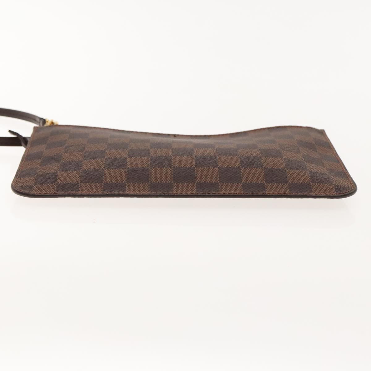 Louis Vuitton Neverfull Pouch Brown Canvas Clutch Bag (Pre-Owned)