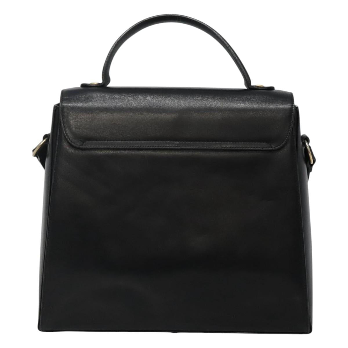 Salvatore Ferragamo Gancini Black Leather Handbag (Pre-Owned)