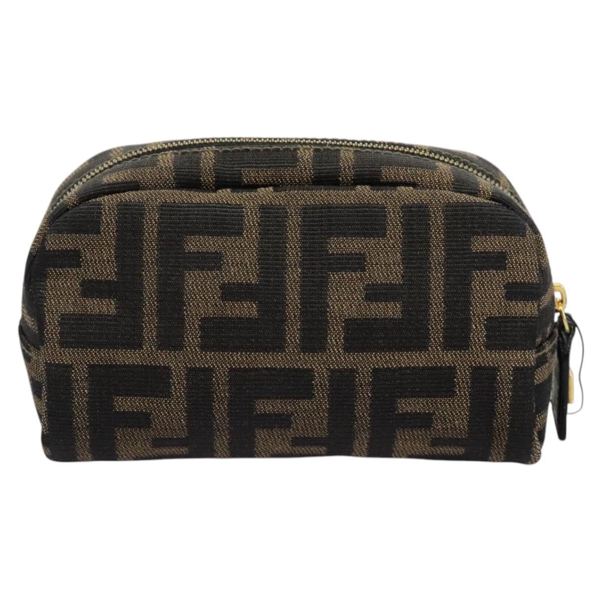 Fendi Zucca Brown Canvas Clutch Bag (Pre-Owned)