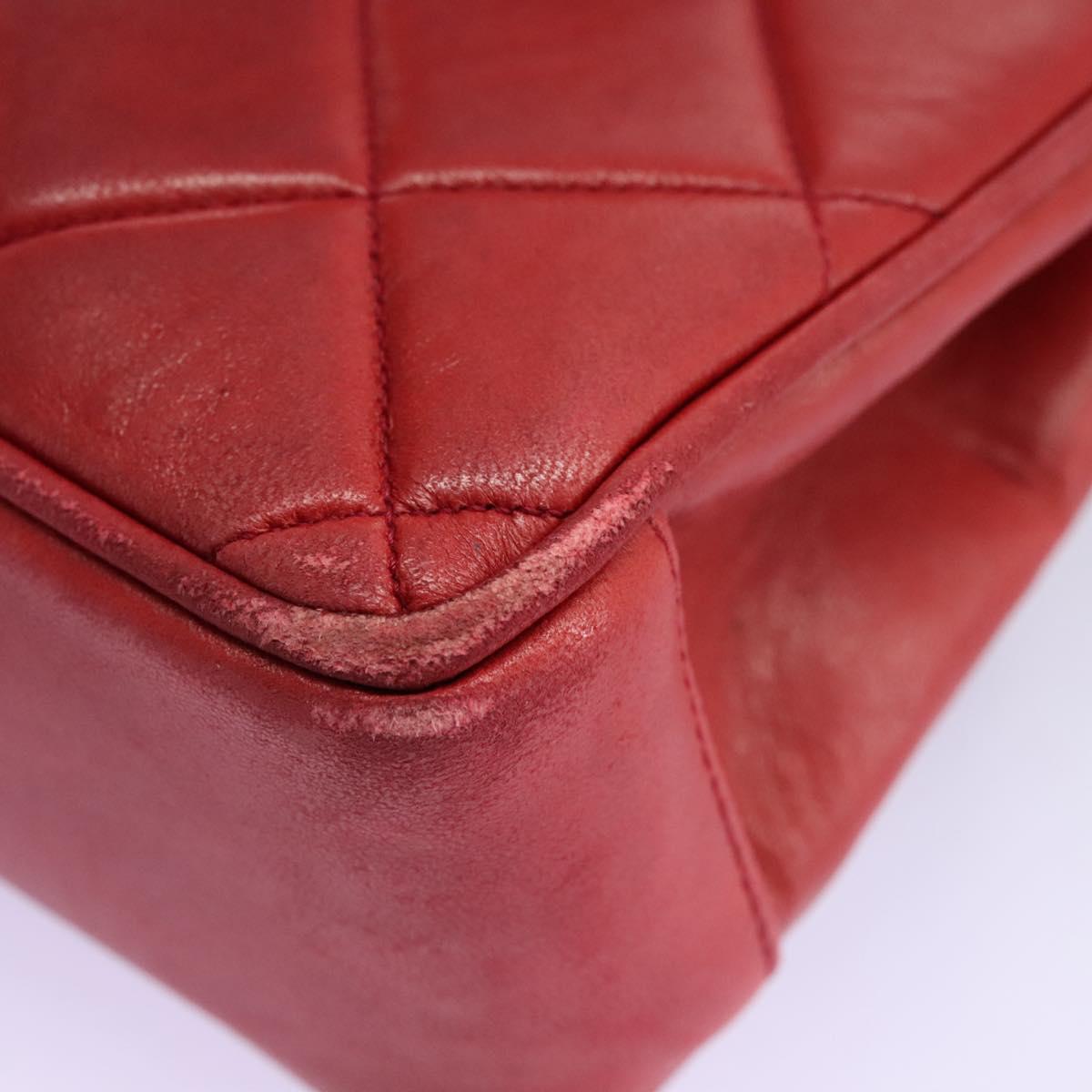 Chanel Matelassé Red Leather Shoulder Bag (Pre-Owned)