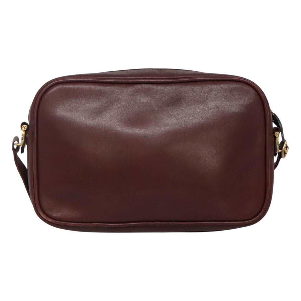 Cartier Must Line Burgundy Leather Shoulder Bag (Pre-Owned)