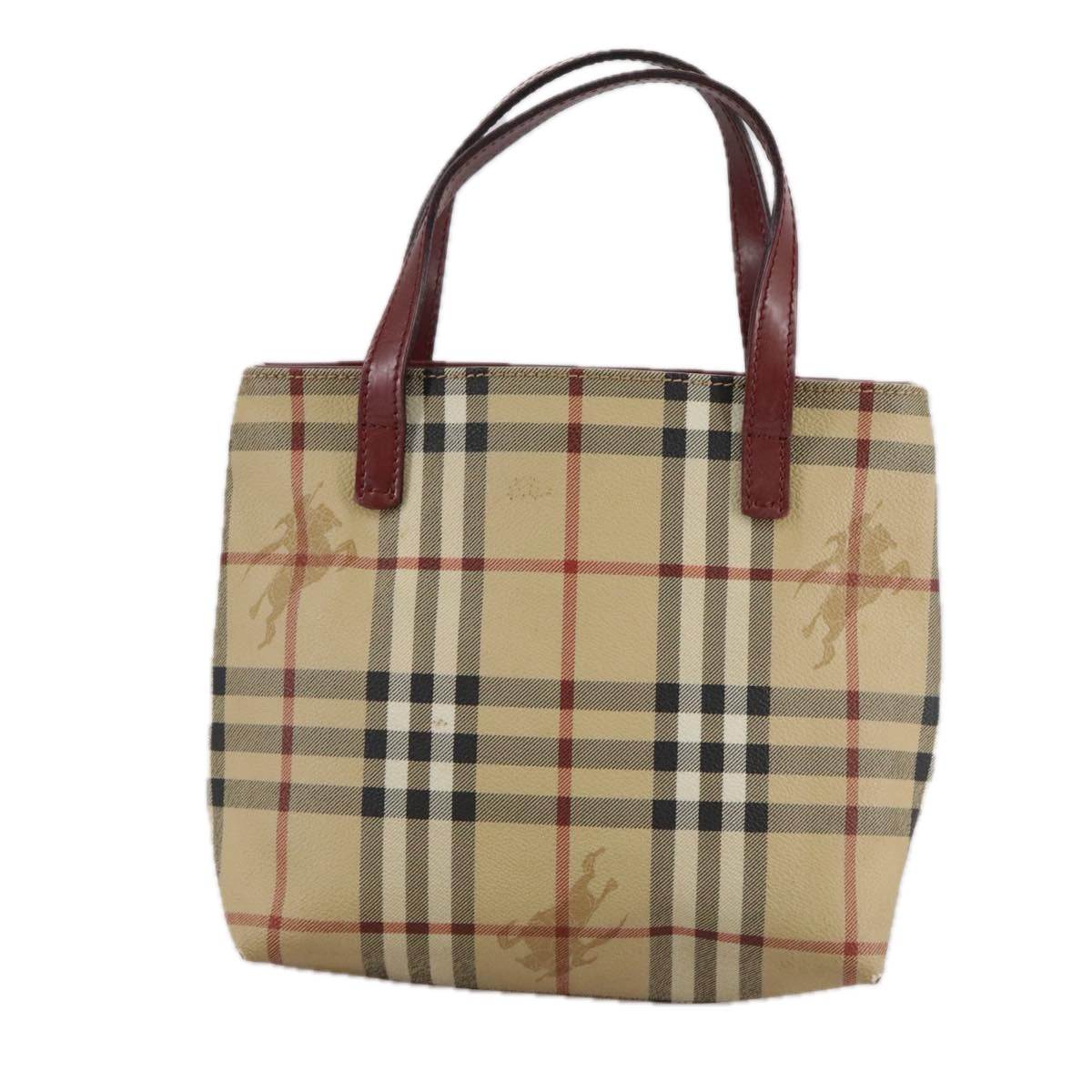 Burberry Haymarket Beige Canvas Handbag (Pre-Owned)