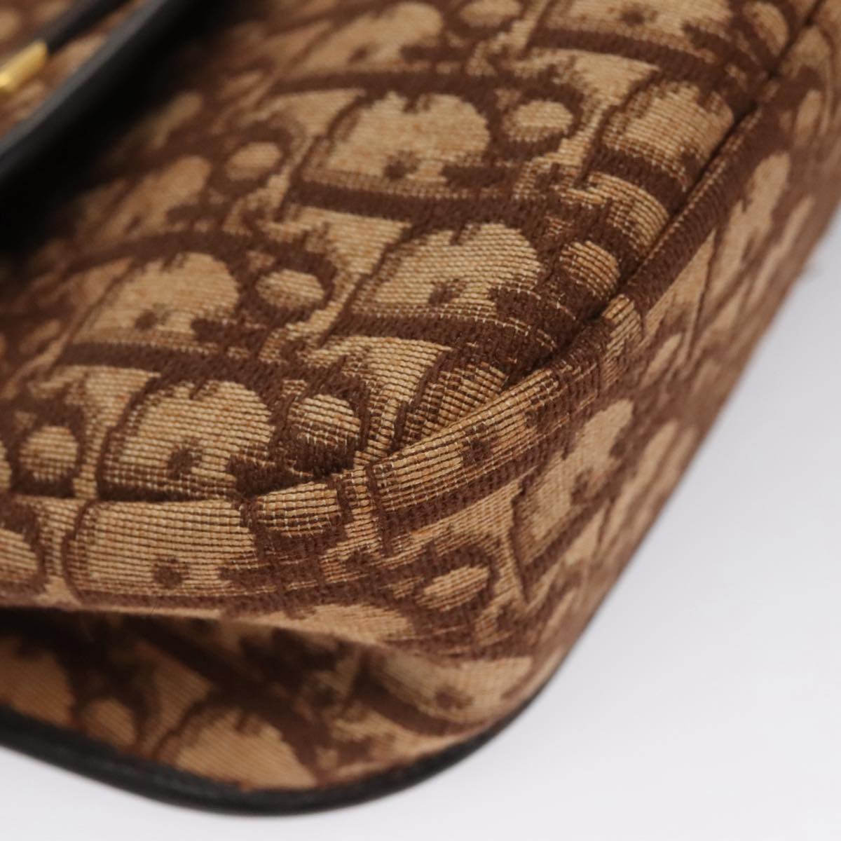 Dior Trotter Brown Canvas Shoulder Bag (Pre-Owned)