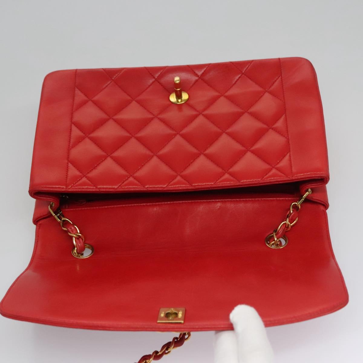 Chanel Diana Red Leather Shoulder Bag (Pre-Owned)