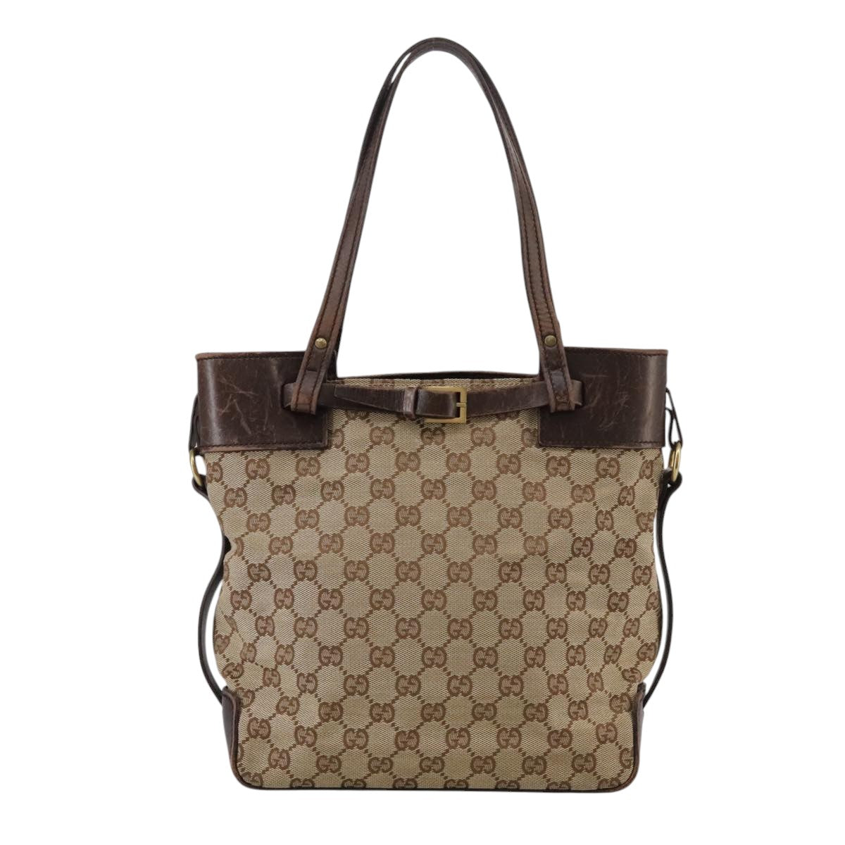 Gucci Gg Canvas Beige Canvas Tote Bag (Pre-Owned)