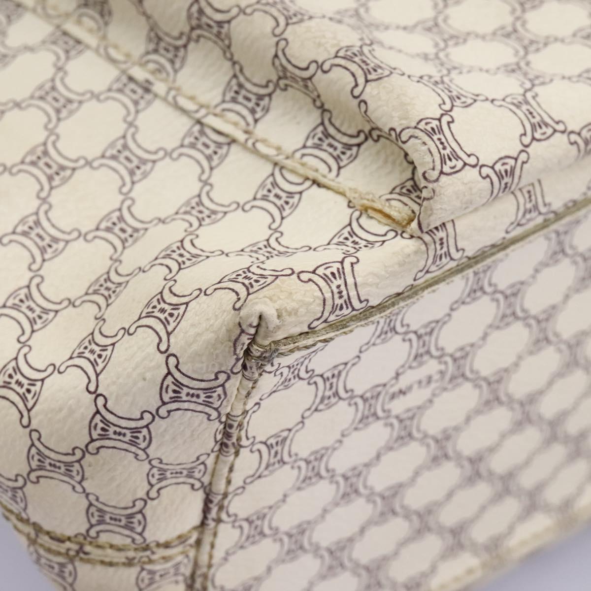 Céline Macadam White Canvas Shoulder Bag (Pre-Owned)