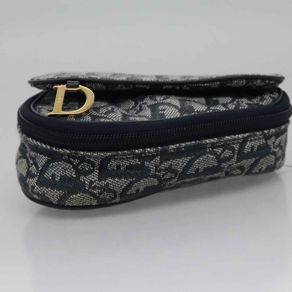 Dior Saddle Navy Canvas Clutch Bag (Pre-Owned)