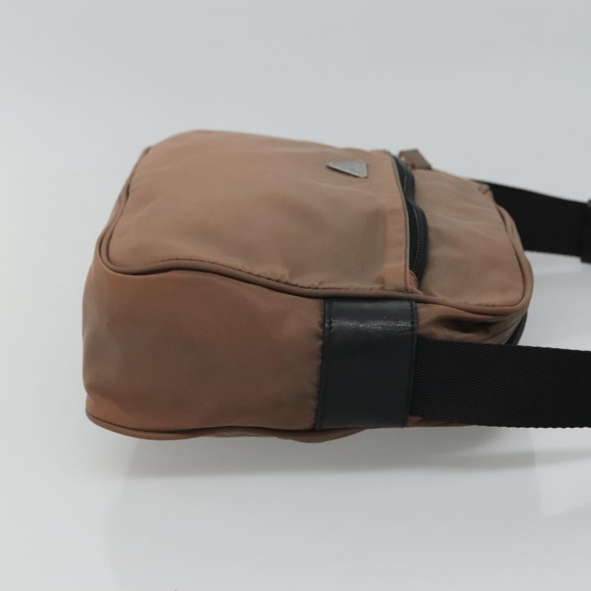 Prada Tessuto Brown Synthetic Shoulder Bag (Pre-Owned)