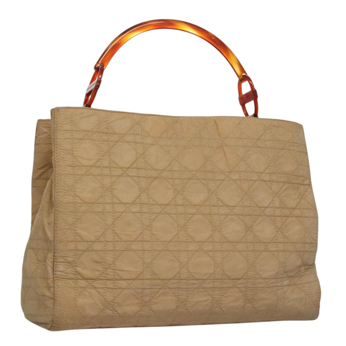 Dior Cannage Lady Beige Synthetic Tote Bag (Pre-Owned)
