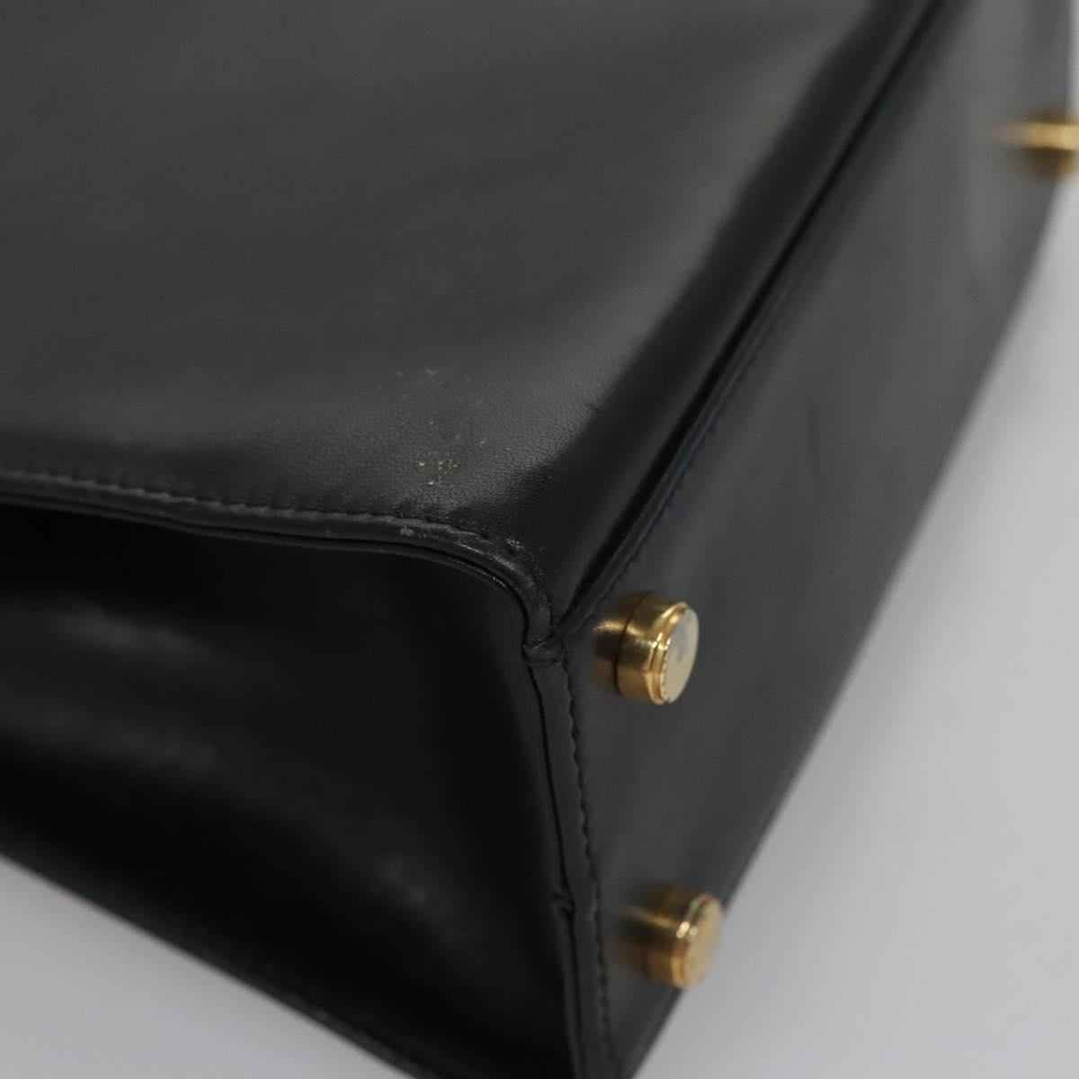 Salvatore Ferragamo Gancini Black Leather Handbag (Pre-Owned)