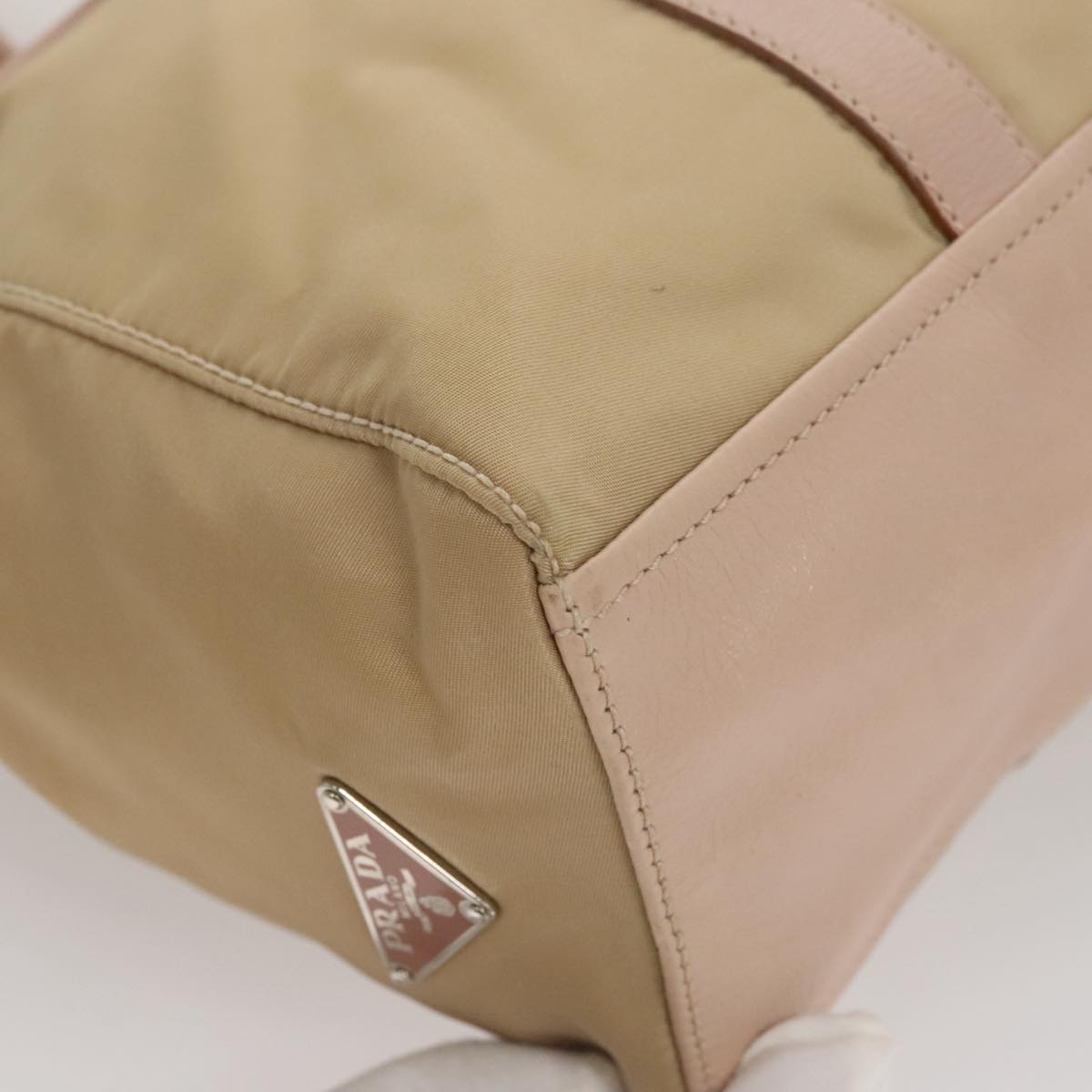 Prada Beige Synthetic Shoulder Bag (Pre-Owned)