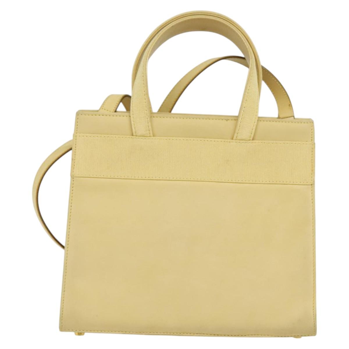 Salvatore Ferragamo Vara Beige Suede Handbag (Pre-Owned)