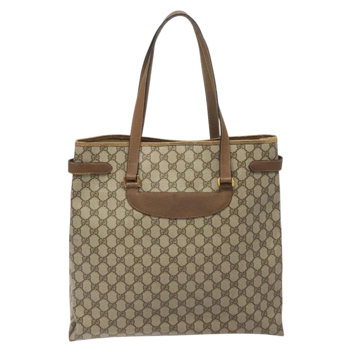 Gucci Gg Canvas Beige Canvas Tote Bag (Pre-Owned)