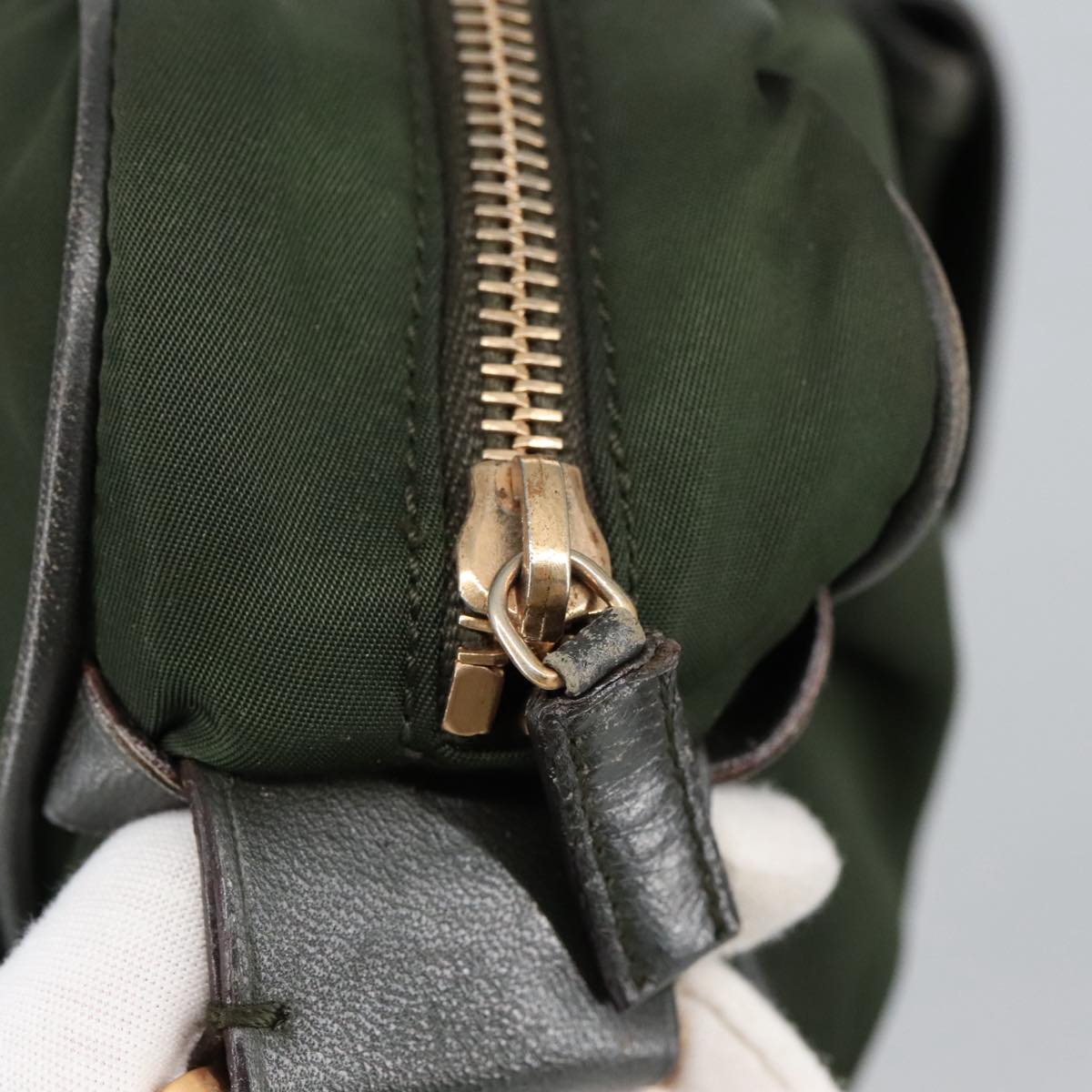 Prada Khaki Synthetic Shoulder Bag (Pre-Owned)
