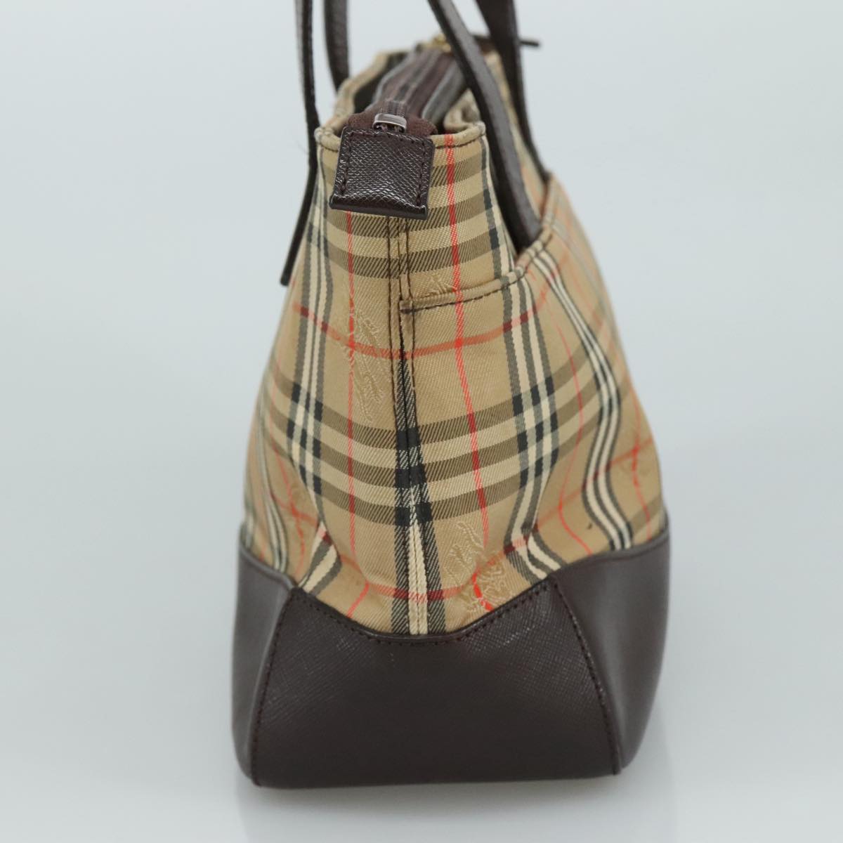 Burberry Nova Check Beige Canvas Handbag (Pre-Owned)