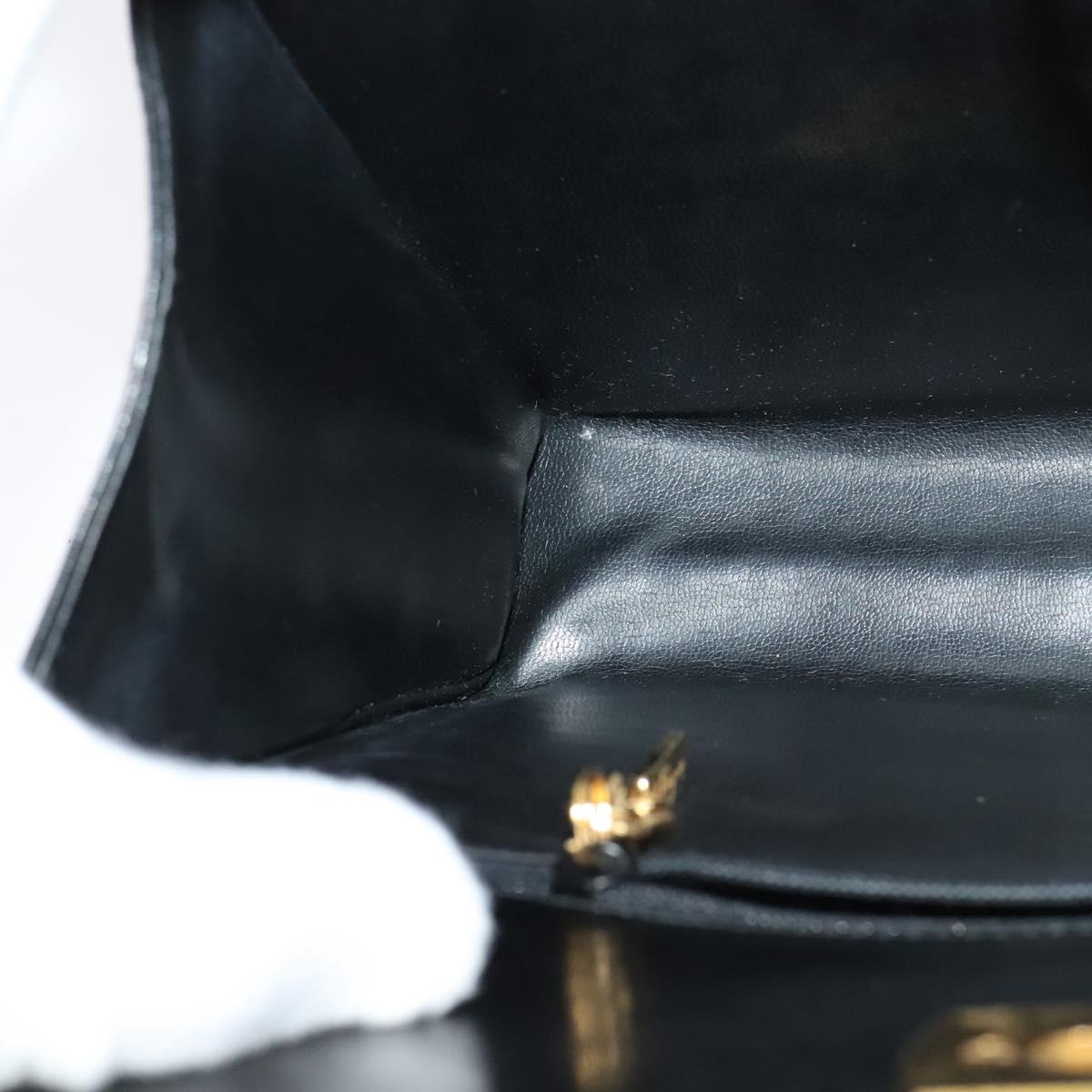 Salvatore Ferragamo Gancini Black Leather Shoulder Bag (Pre-Owned)