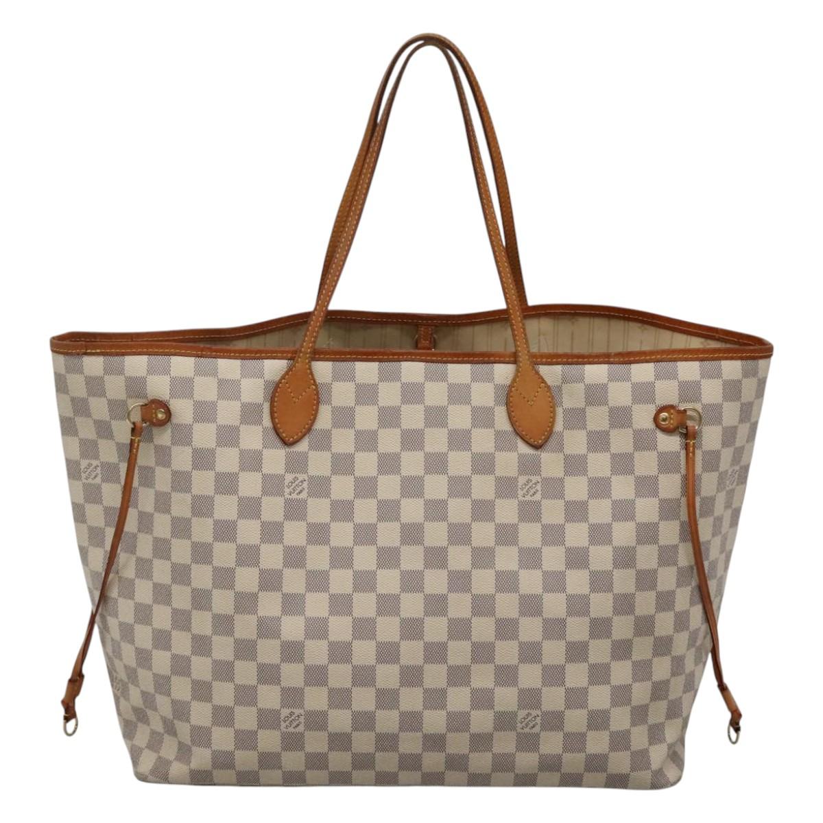 Louis Vuitton Neverfull Gm White Canvas Tote Bag (Pre-Owned)