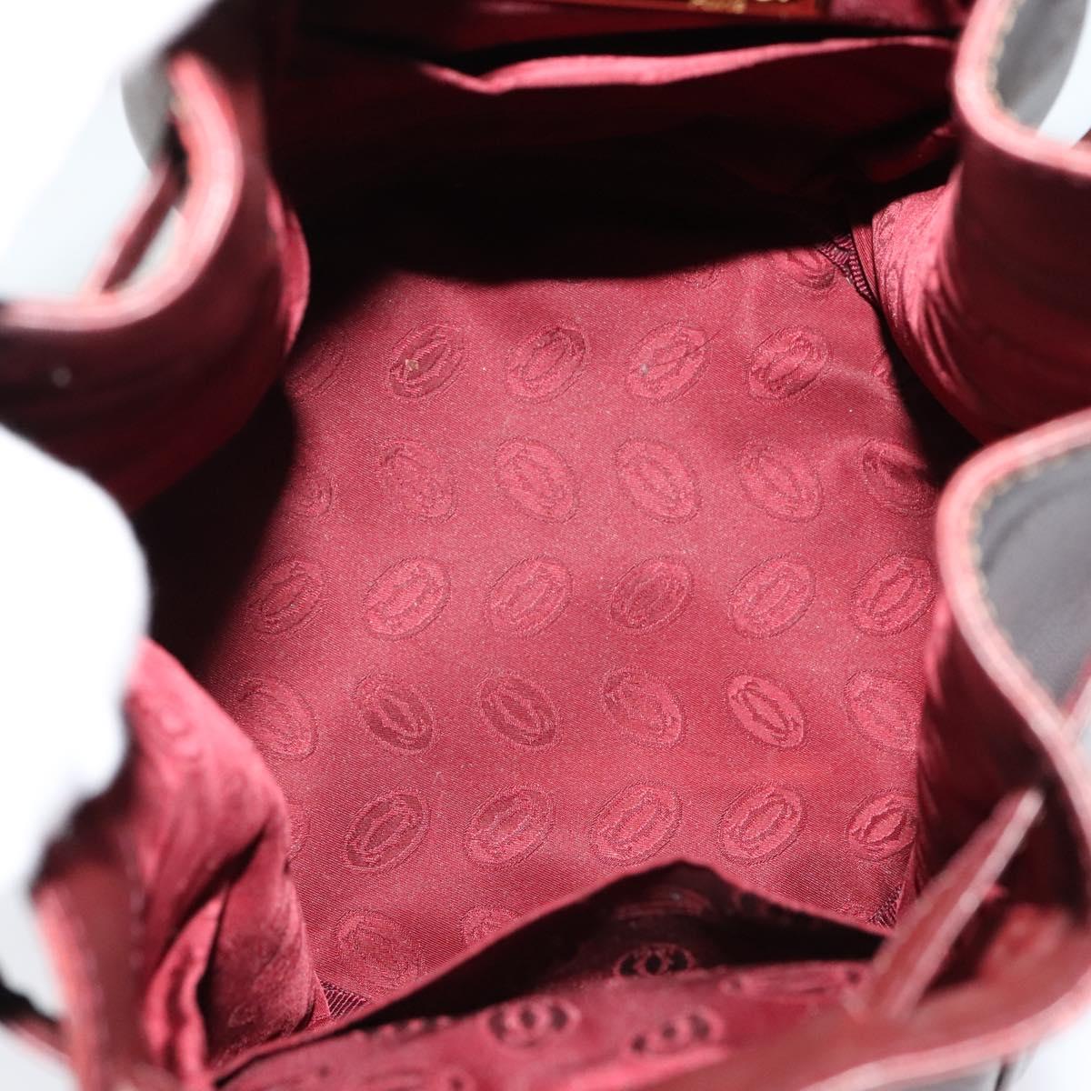 Cartier Must Line Burgundy Leather Shoulder Bag (Pre-Owned)