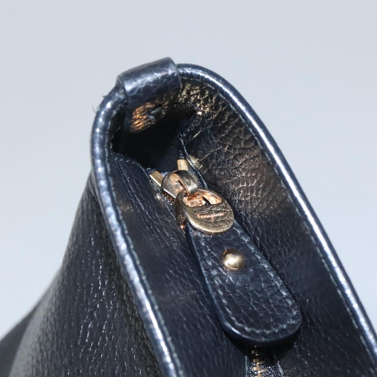 Salvatore Ferragamo Gancini Black Leather Handbag (Pre-Owned)