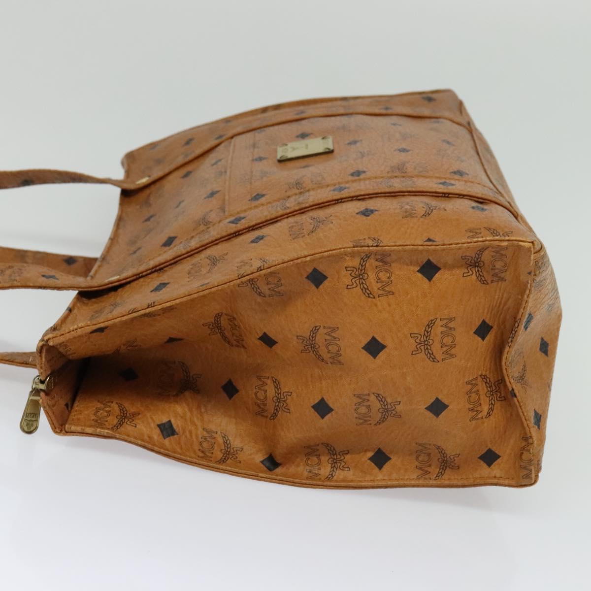 MCM Visetos Brown Leather Tote Bag (Pre-Owned)