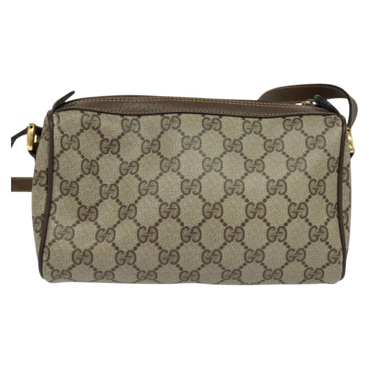 Gucci Shelly Beige Canvas Shoulder Bag (Pre-Owned)