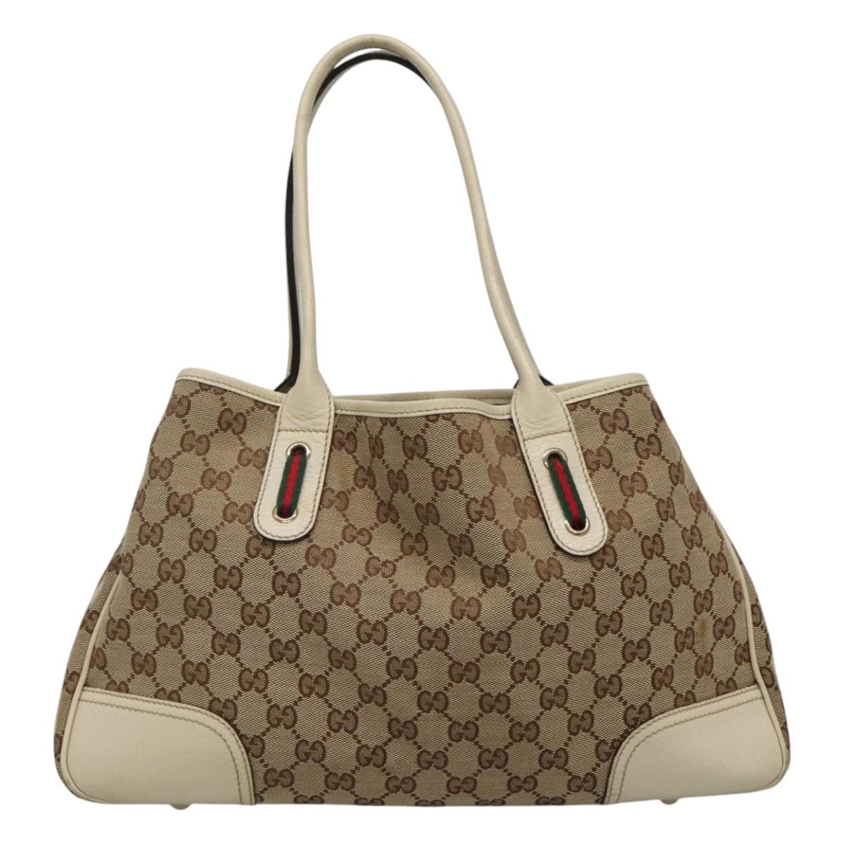 Gucci Princy Beige Canvas Tote Bag (Pre-Owned)
