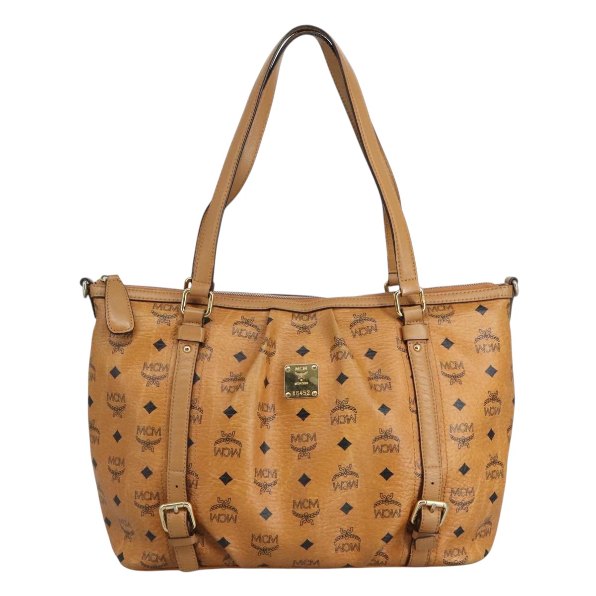 MCM Visetos Brown Canvas Tote Bag (Pre-Owned)