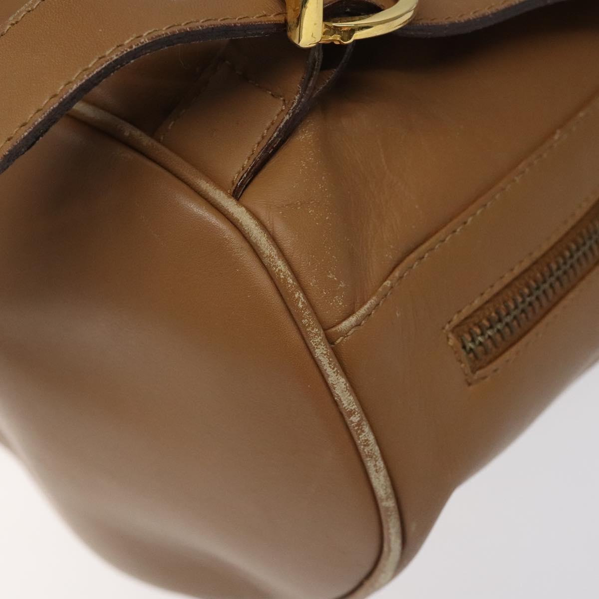 Salvatore Ferragamo Gancini Brown Leather Backpack Bag (Pre-Owned)