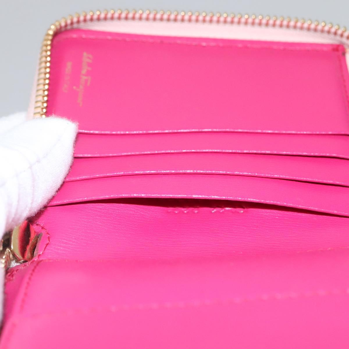 Salvatore Ferragamo Gancio Pink Leather Wallet (Pre-Owned)