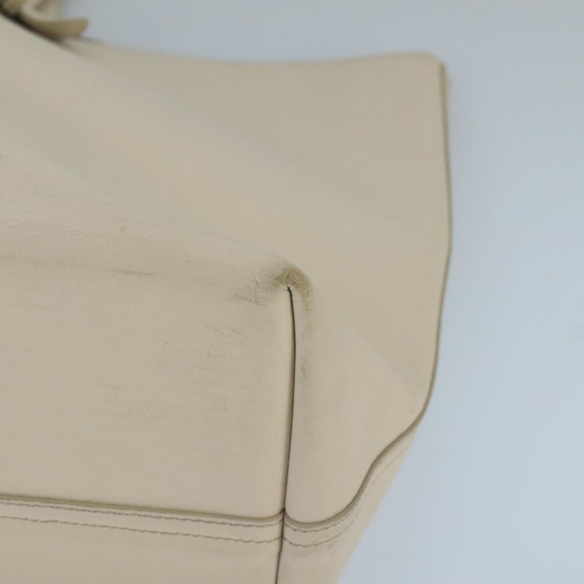 Bottega Veneta Cabas White Leather Tote Bag (Pre-Owned)