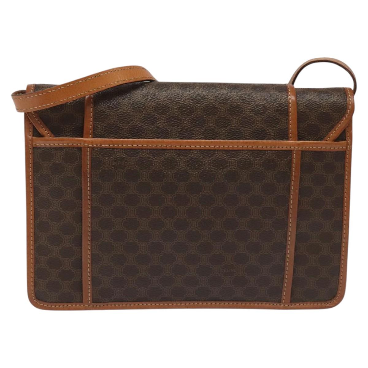 Céline Macadam Brown Canvas Shoulder Bag (Pre-Owned)
