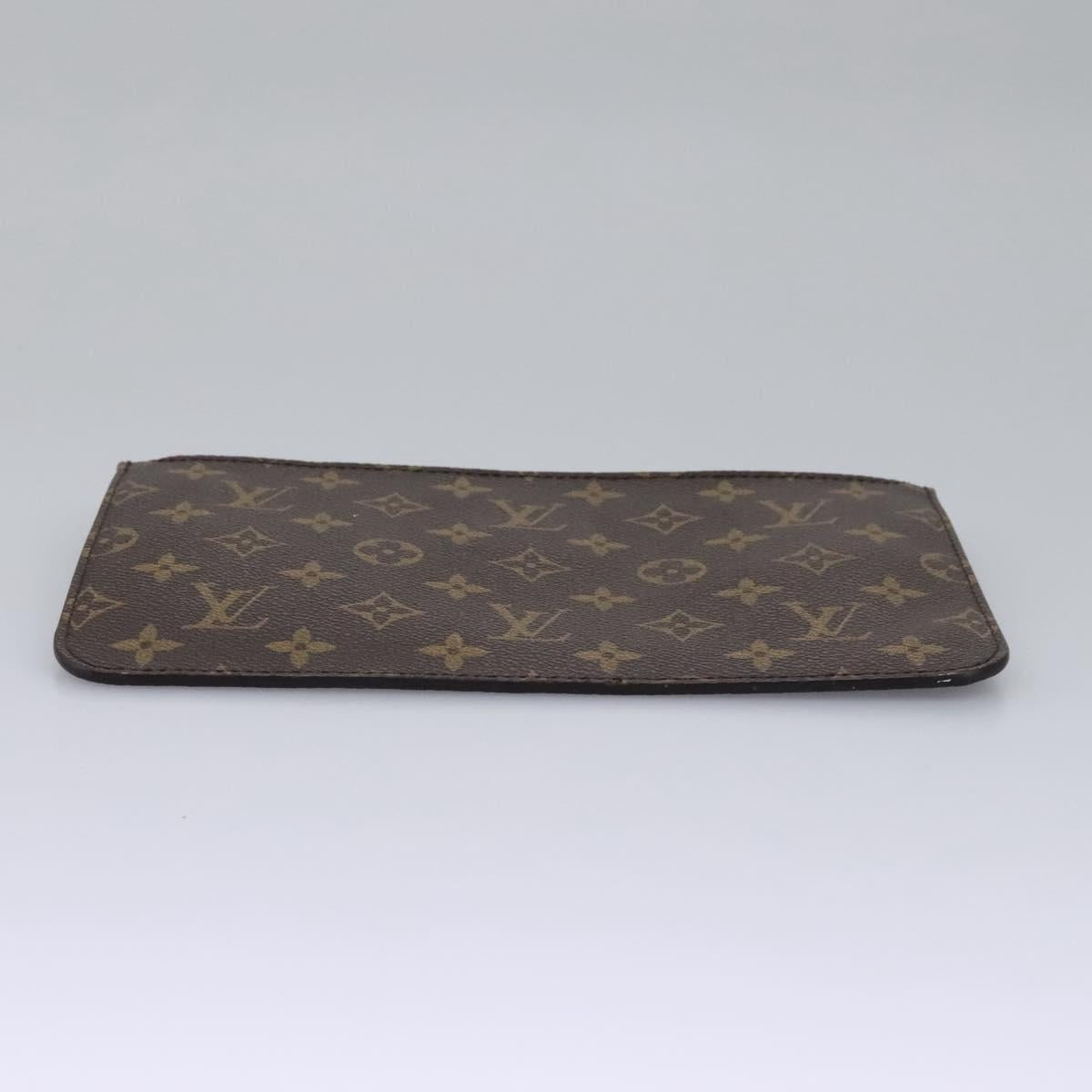 Louis Vuitton Neverfull Pouch Brown Canvas Clutch Bag (Pre-Owned)