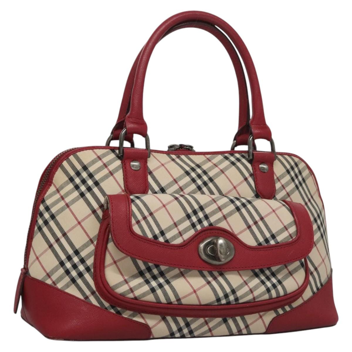 Burberry Nova Check Beige Canvas Handbag (Pre-Owned)