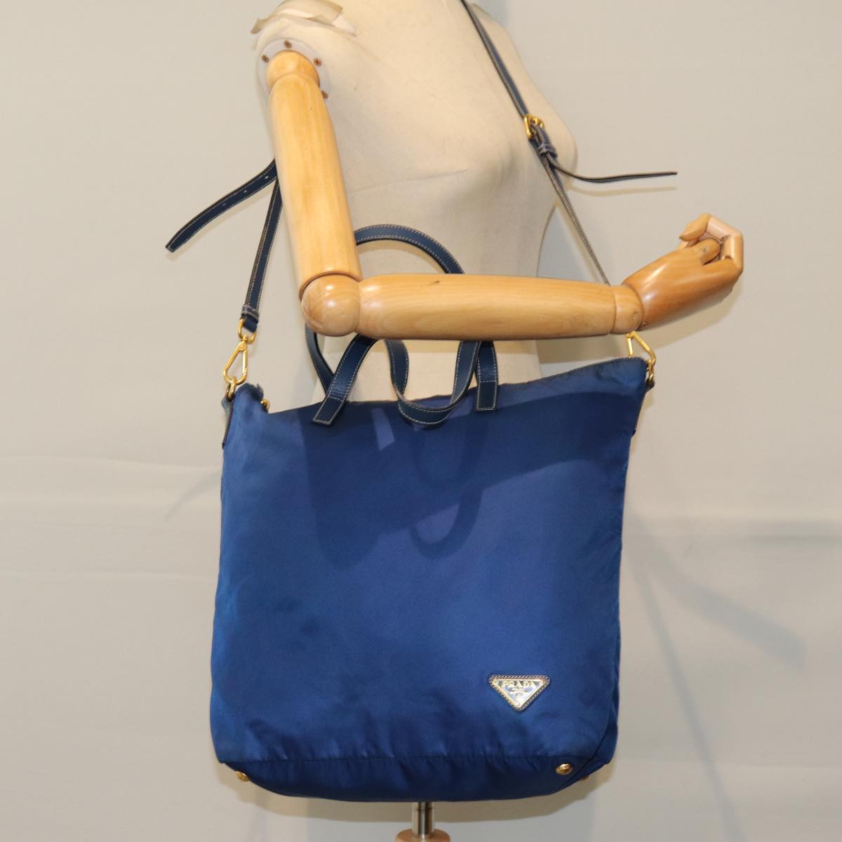 Prada Tessuto Blue Synthetic Tote Bag (Pre-Owned)