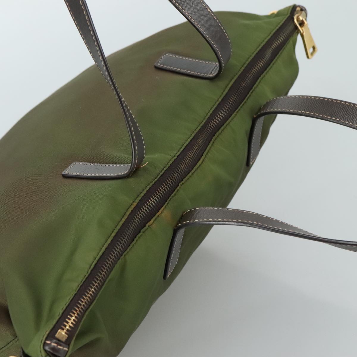 Prada Tessuto Khaki Synthetic Tote Bag (Pre-Owned)