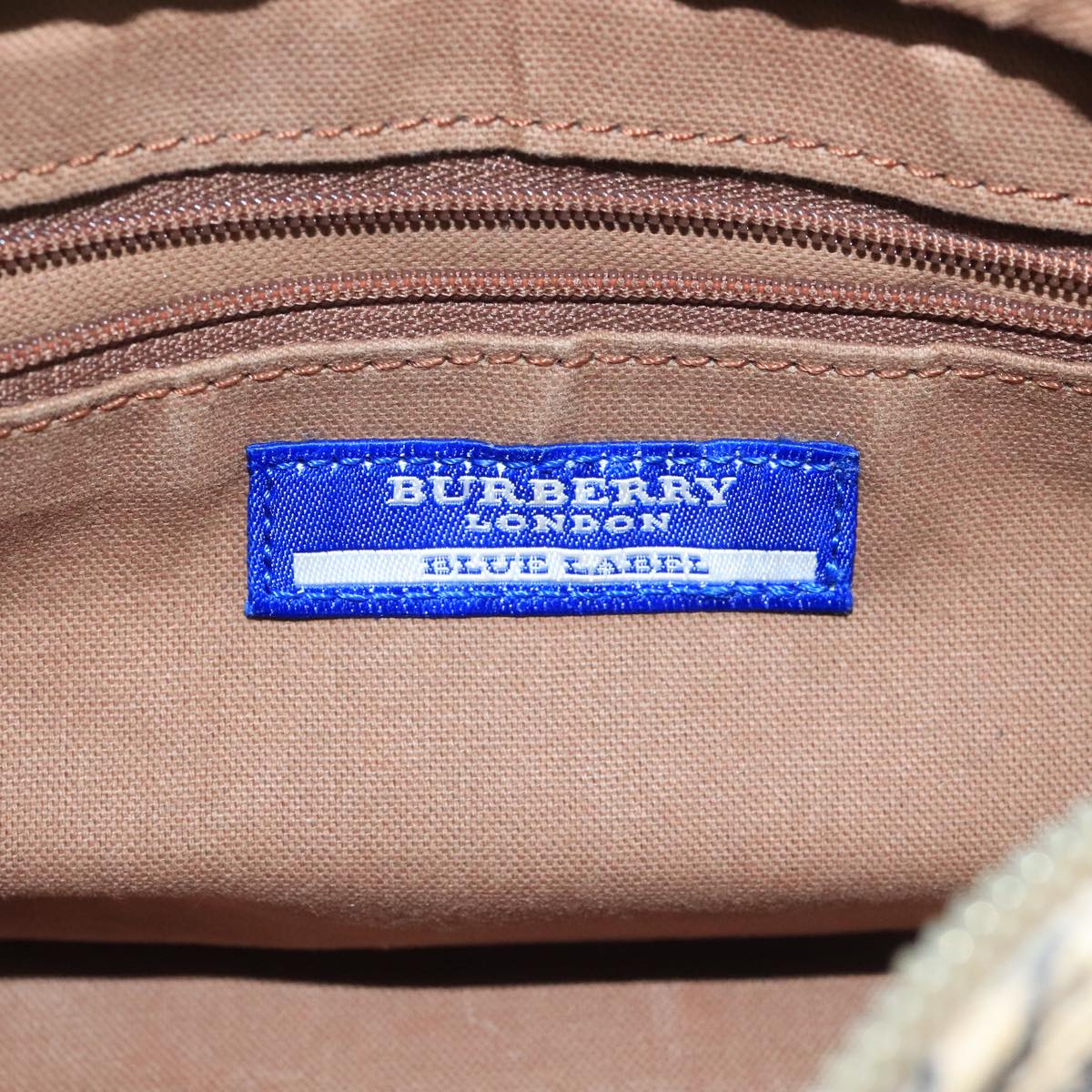 Burberry Nova Check Beige Canvas Shoulder Bag (Pre-Owned)