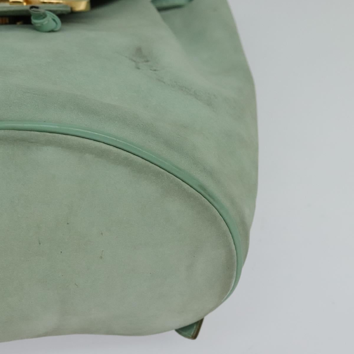 Salvatore Ferragamo Gancini Blue Suede Backpack Bag (Pre-Owned)