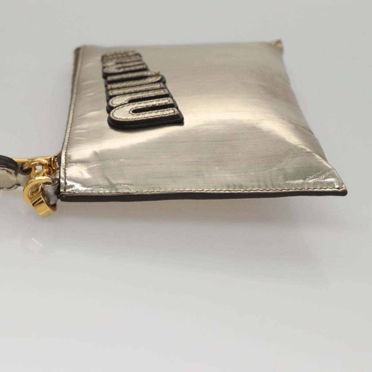 Miu Miu Gold Patent Leather Clutch Bag (Pre-Owned)