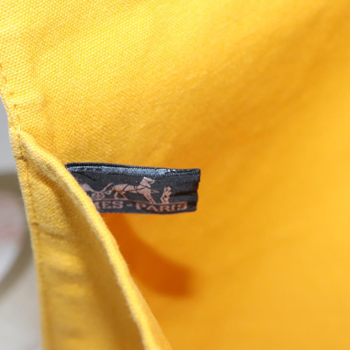Hermès Yellow Canvas Clutch Bag (Pre-Owned)