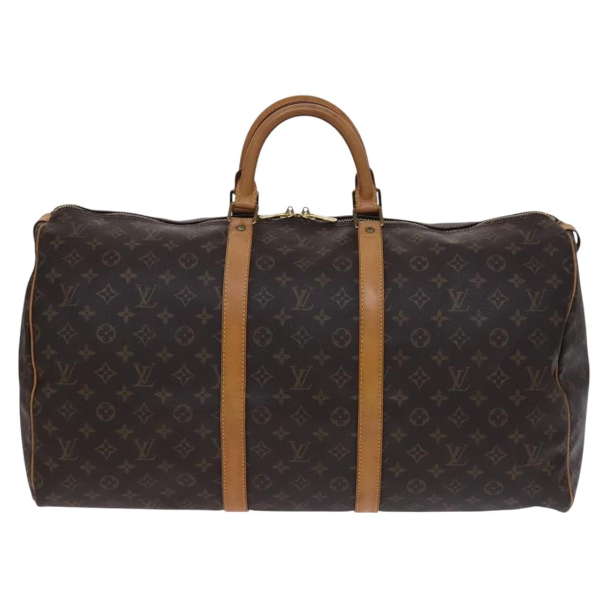 Louis Vuitton Keepall 55 Brown Canvas Travel Bag (Pre-Owned)