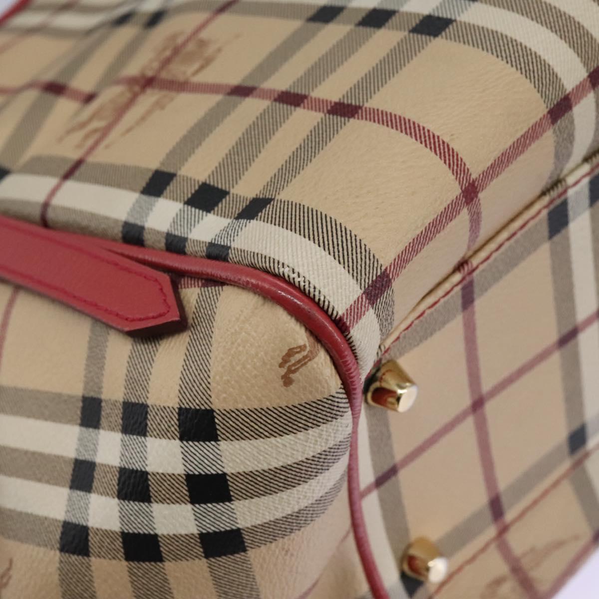 Burberry Haymarket Beige Canvas Tote Bag (Pre-Owned)