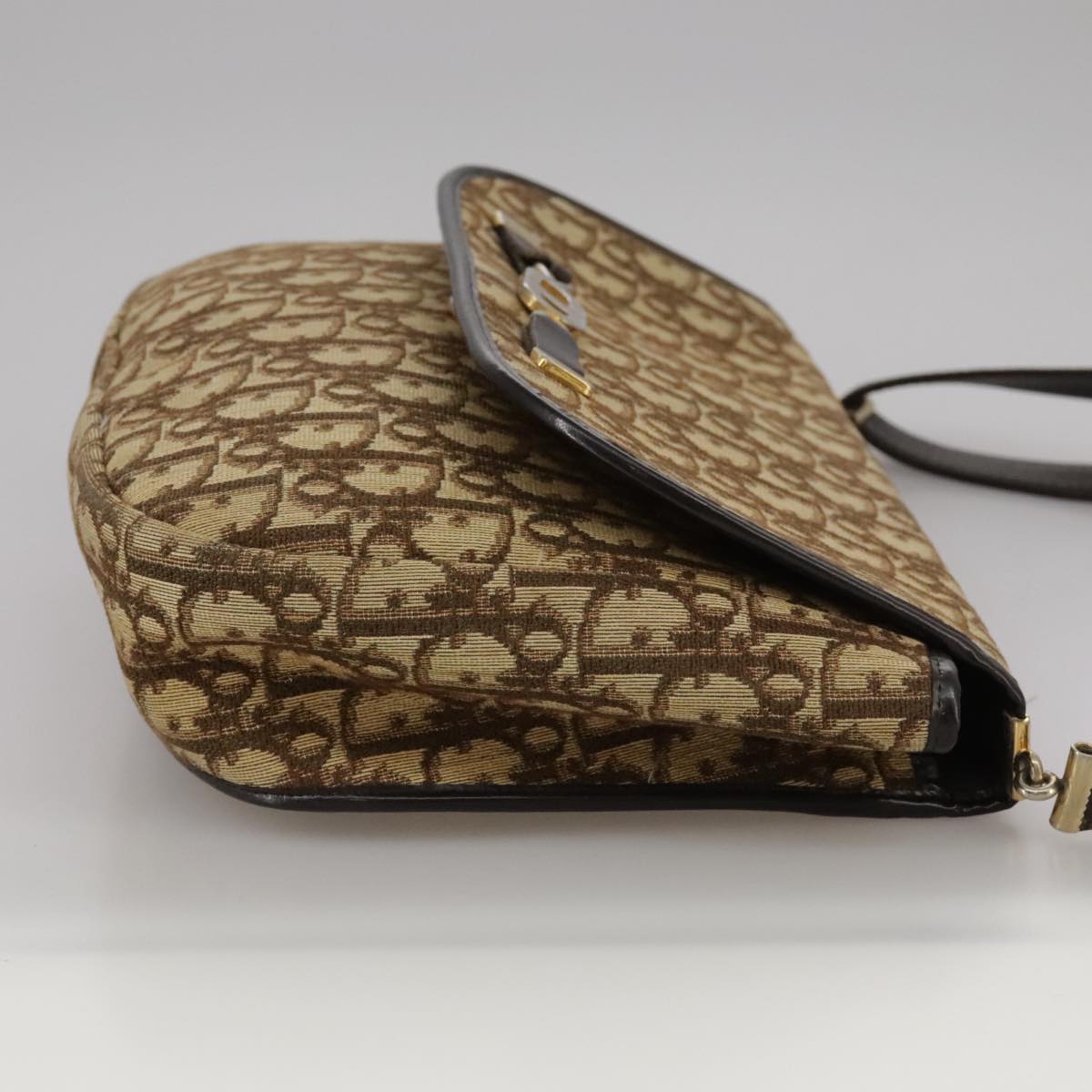 Dior Trotter Brown Canvas Shoulder Bag (Pre-Owned)