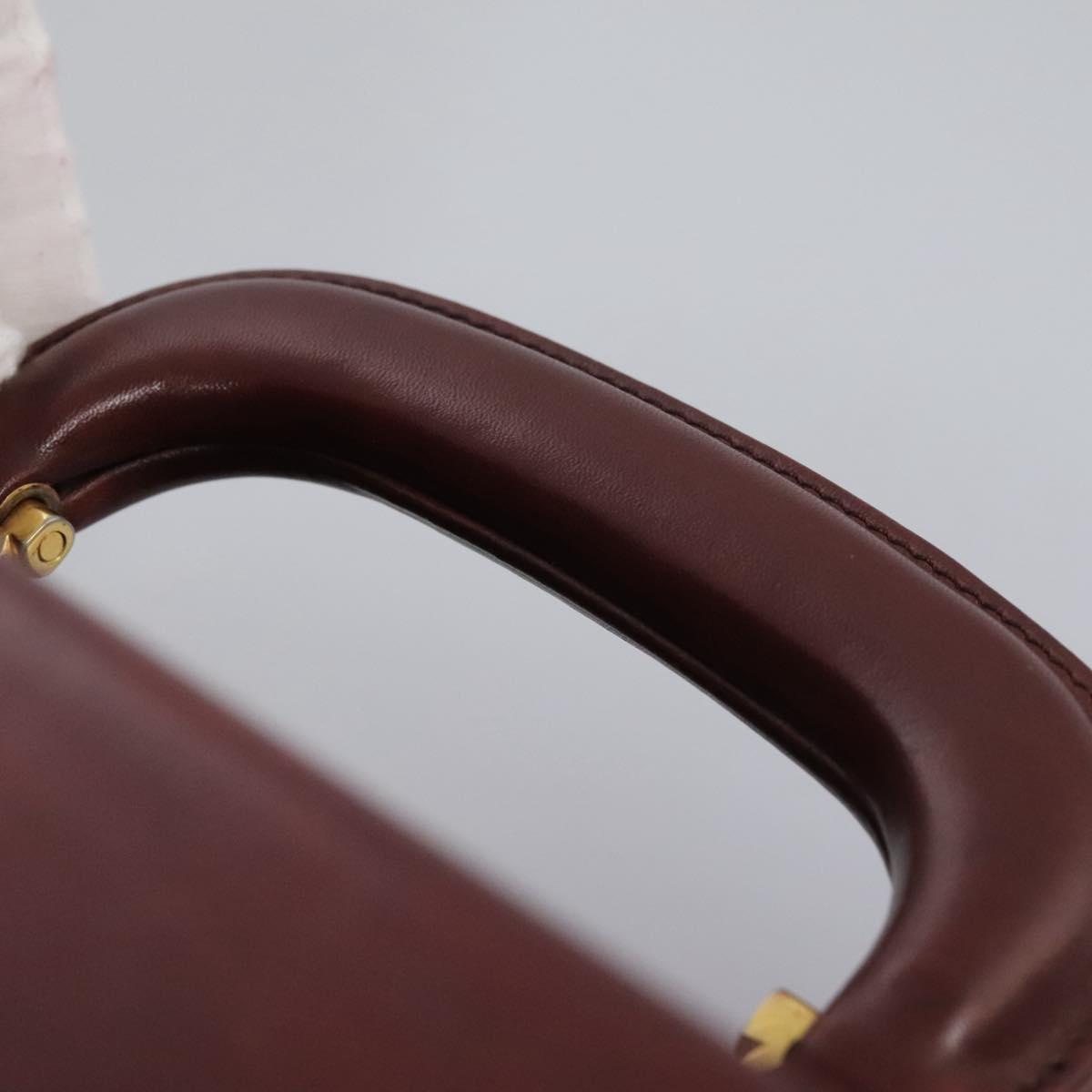 Cartier Must De Cartier Burgundy Leather Travel Bag (Pre-Owned)