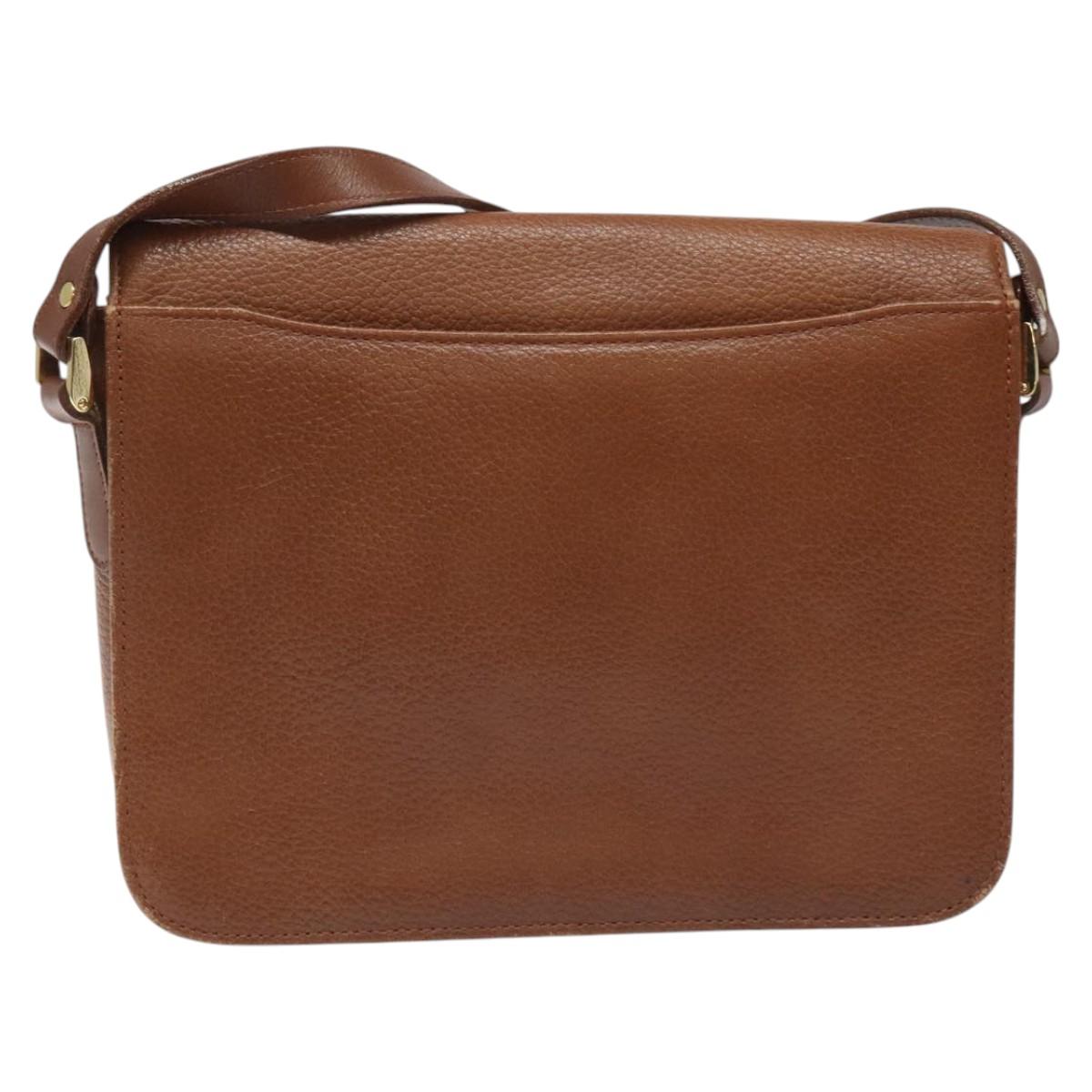 Burberry Nova Check Brown Leather Shoulder Bag (Pre-Owned)