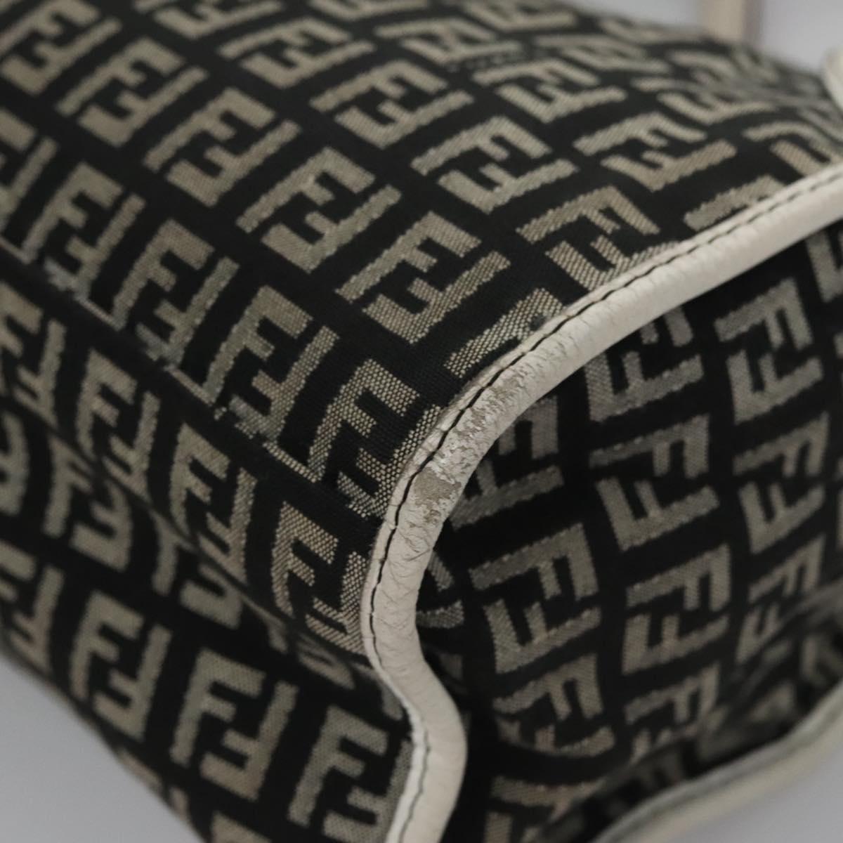 Fendi Zucchino Black Canvas Handbag (Pre-Owned)