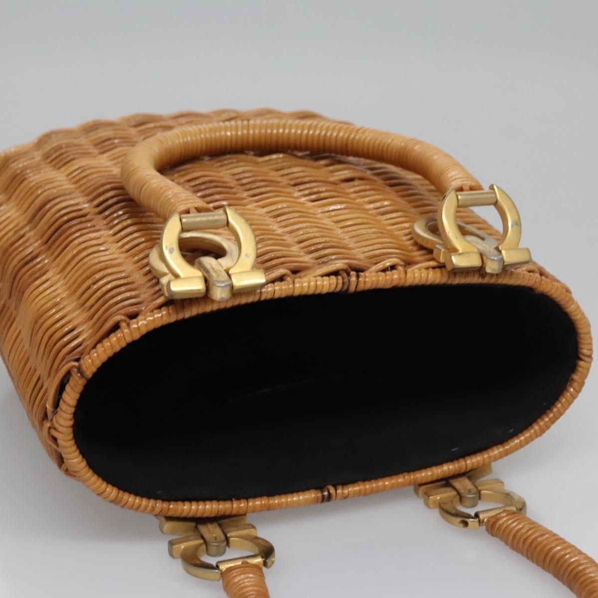 Salvatore Ferragamo Gancini Brown Wicker Handbag (Pre-Owned)